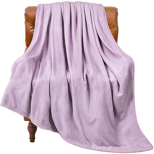 BEDELITE Fleece Blanket Soft Plush Throw for Couch Lilac 50"x60"