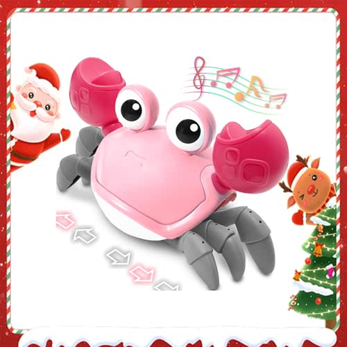 Pbooo Tummy Time Crawling Crab Baby Toy 3-6 Months Learning Walking Dancing Crab Toys for Babies 6-12 9-12 12-18 Months,Infant Toddler Development Toys Age 1-2 1st Birthday Gift
