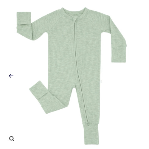 Heather Sage Ribbed Zippy - Little Sleepies