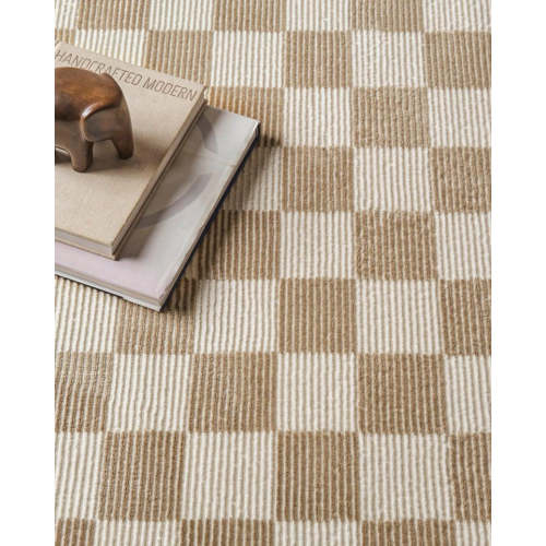 Machine Washable Rug, 100% Recycled, Kid & Pet Friendly - Gambit - Revival Rugs in camel 6’7 by 9
