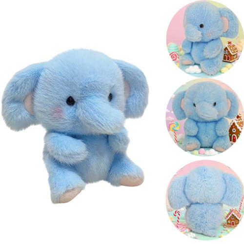 Elephant Stuffed Animal - 5 inch - Baby Safe - Machine Washable - Soft Elephant Plush, Elephant Baby Toy, Elephant Animal Toy, Blue Elephant Stuffed Animal, Newborn Infant, Stuffies