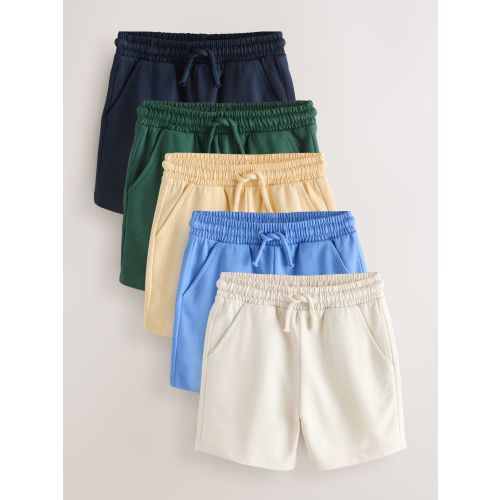 Blue/Yellow/ Navy Blue Jersey Shorts 5 Pack (3mths-7yrs)
