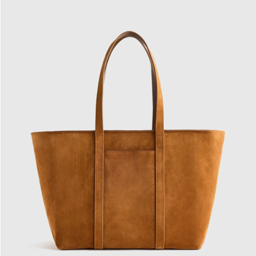 Italian Suede Everyday Tote in Whiskey
