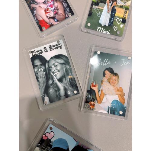 Bridesmaid Gift Photo Frame, Custom Acrylic Fridge Magnetic Photo Frames with Personalized Photos, Bridal Party Gift Personalized