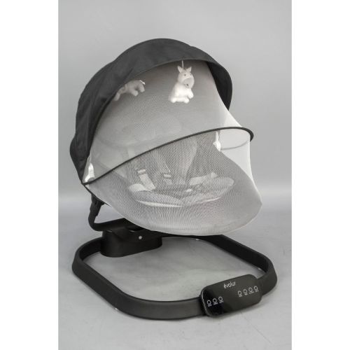 evolur Comfort Cocoon Smart Baby Swing in Black with 5 Speeds, Remote & TUYA Control, Dual-Climate Seat Pad, 3-Point Harness, ASTM Certified