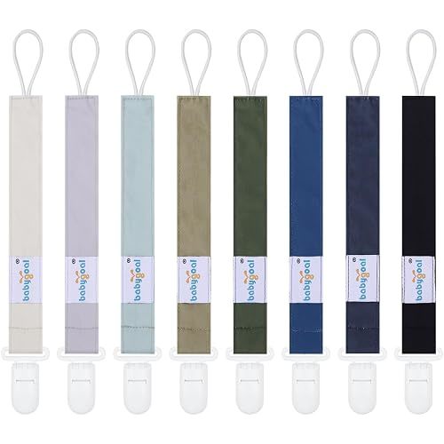 babygoal Baby Pacifier Clips 8 Pack, Pacifier Holder Clip Fits for Most Pacifier and Binkies-Neutral Color
