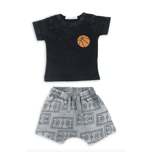 Boys' Basketball Patch Tee & French Terry Shorts Set - Baby