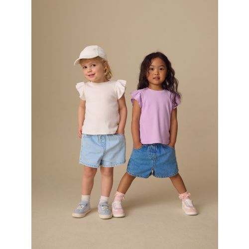 Mid Blue & Dark Blue Denim Pull On Shorts 2 Pack (3mths-10yrs)