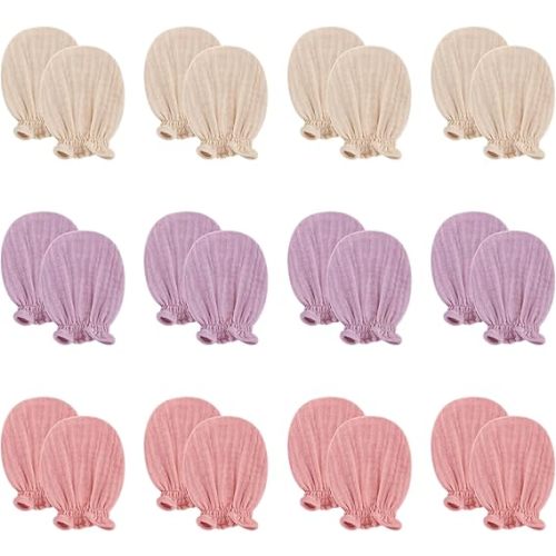 Pro Goleem Muslin Baby Mittens for Newborn, 100% Cotton No Scratch Soft Breathable Gloves for Boys and Girls 0-6 months