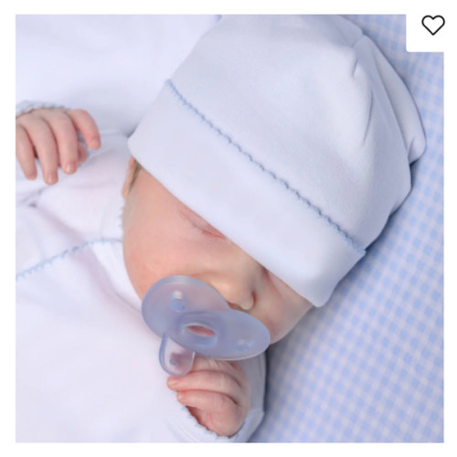 Magnolia Baby Boy Essentials White Hat with Blue Trim