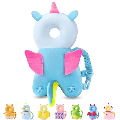 JunNeng Baby Head Protector Backpack, Toddler Walking Fall Head Protection, Grey Elephant