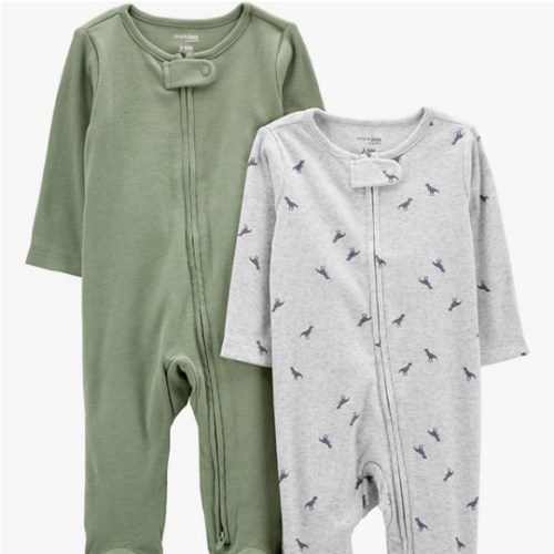 Simple Joys by Carter's Baby Boys' 2-pack 2-way Zip Textured Sleep and Play