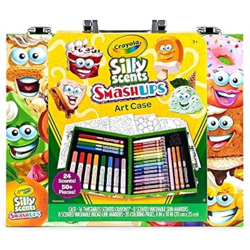 Crayola Silly Scents Mini Inspiration Art Case, Scented Crayons & Markers Set, Art Kit for Kids, Coloring Supplies, Travel Gifts for Kids, Ages 4+