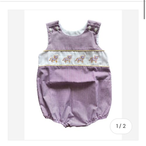 LSU Smock Purple Gingham Uni Bubble – zukababy