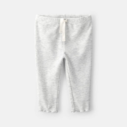 Baby Girl Rib Pull-On Leggings - Grey | Carter’s Oshkosh Canada