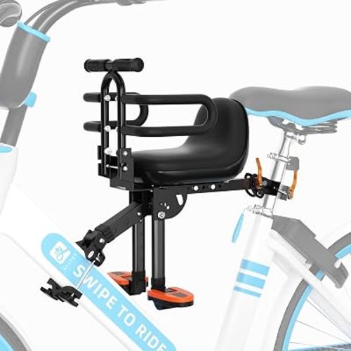 XIEEIX Child Bike Seat, Kids Bike Seat with Guardrail, High Seat Cushion Backrest Mountain Bike Child Bike Seat, Bicycle Child Safety Seat for Children from 1 to 3 Years Old
