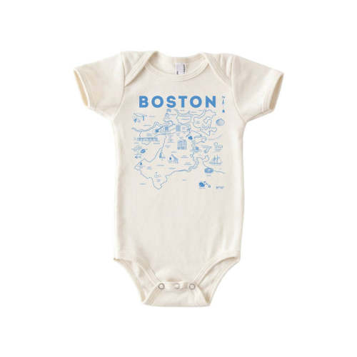 Boston Baby One-Piece – City Map, Organic Cotton, USA Made 3-6 months