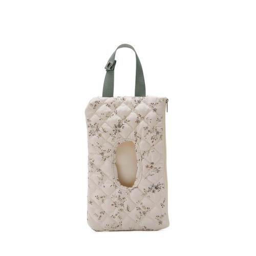 1Pc Hanging Floral Wet Wipes Bag - Beige All Over PrintTextured Pattern Lightweight Portable Tissue & DiaperOrganizer for Strollers Travel Friendly Storage Pouch for DailyUse - TikTok Shop