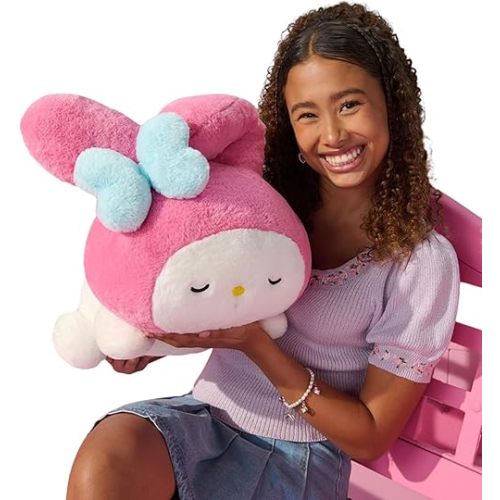 Jazwares Hello Kitty and Friends - My Melody 18-inch Sleeping Plush - Classic Style - Officially Licensed Sanrio Product from Ages 6+