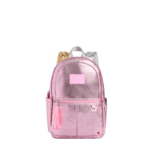 STATE Bags | Kane Mini Backpack Metallic Pink/Silver | Back to School | Travel Backpack