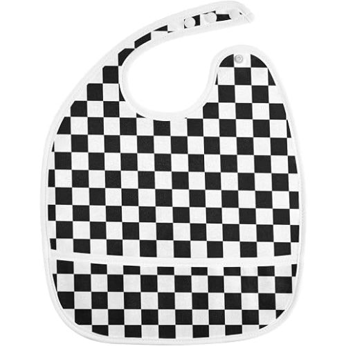 Waterproof Baby Bib with Food Catcher Pocket & 3 Adjustable Snaps,Toddler Bibs for 6-24 Months Unisex