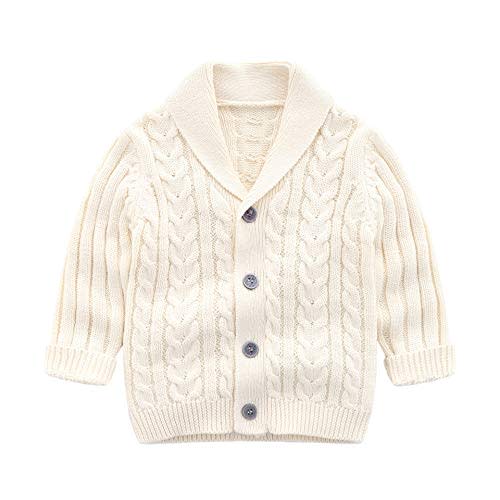 Feidoog Infant Baby Boys Cardigan Crochet Sweater V-Neck，Toddler Knit Button up Knitted Pattern Pullover Sweatshirt