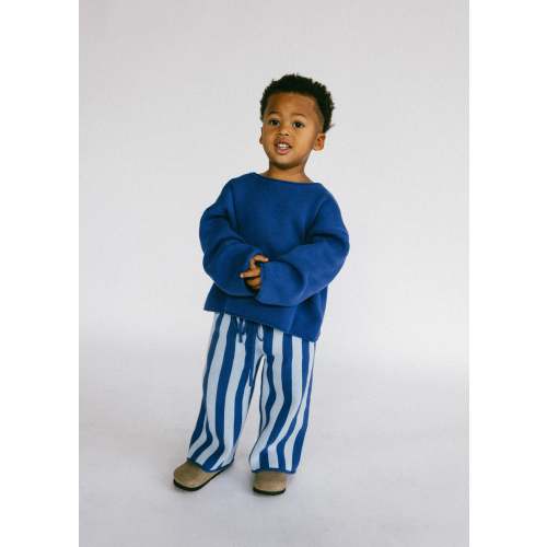 Knitted Striped Pants- Blue – Fostered Collection