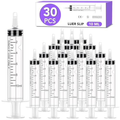 30 PCS 10ml Oral Syringe With Cap, Plastic Syringes without Needle for Medicine Dropper, Feeding Pets, Liquid Measuring, Handicrafts, Individually Sealed, Luer Slip