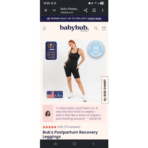 Bub's Postpartum Recovery Leggings – babybub | short - small