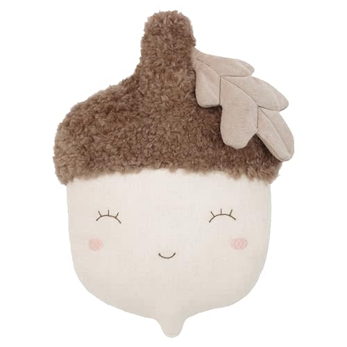 MON AMI Nutty Acorn 14-Inch Plush Pillow Toy, Soft Woodland Décor Gift | soft woodland acorn design, plush pillow build, cozy decorative accent, nursery display piece, fall-themed all-ages gift