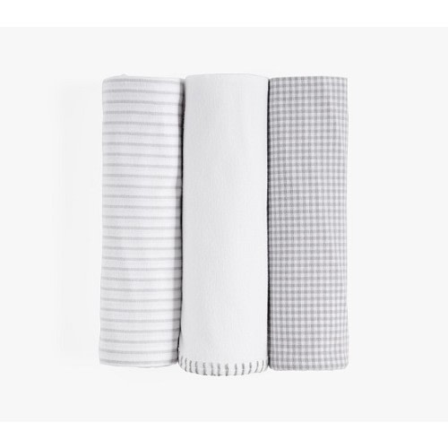 Gingham Flannel Swaddle Set | Pottery Barn Kids