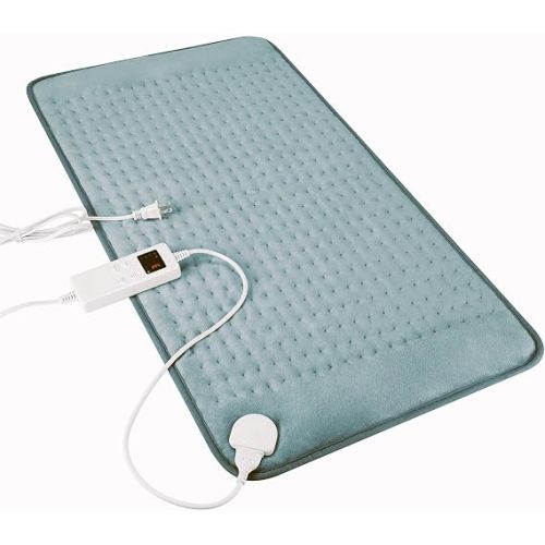 Machine Washable Heating Pad with Auto Shut Off, 6 Heating Levels 4 Timer Settings, Dry & Moist Heat Therapy Heating Pad for Period Cramps