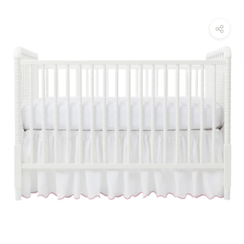 Pink Pique Crib Skirt