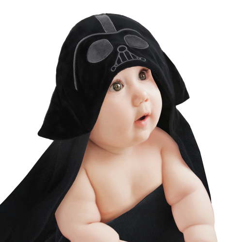Lambs & Ivy Star Wars Darth Vader Black Luxury Cotton Hooded Baby Bath Towel