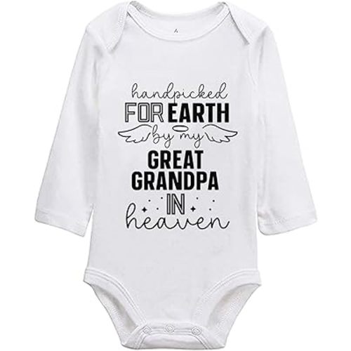 listery Hand Picked For Earth By My Great Grandma And Great Grandpa In Heaven Onesie Infant RompersBaby Boys Girls Bodysuit
