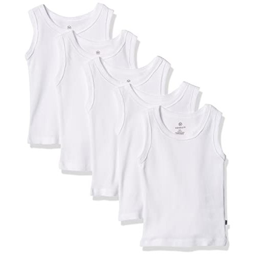 HonestBaby Unisex-Baby Sleeveless Muscle T-Shirts 100% Organic Cotton for Infant Baby and Toddler Boys, Girls