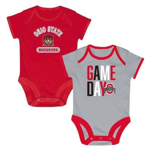 NCAA Ohio State Buckeyes Newborn 2pk Bodysuit - 0-3M
