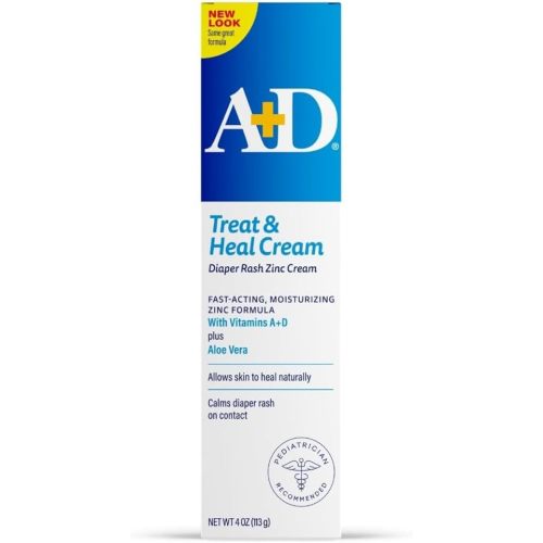 A+D Diaper Rash Cream Zinc Oxide, 4 Ounces each (Pack of 3)