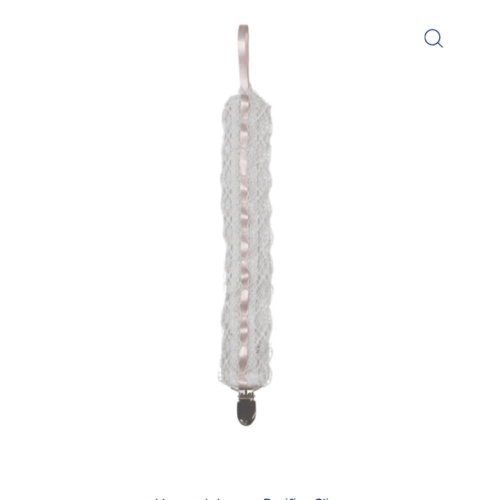 Legacy Pacifier Clip - Legacy White, Blessings Pink Ribbon