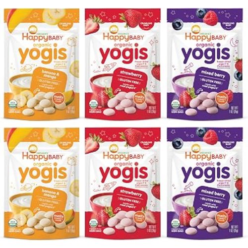 HAPPY BABY Yogis, Yogurt Bites Variety Pack, 1oz Pouch (6 Pack)