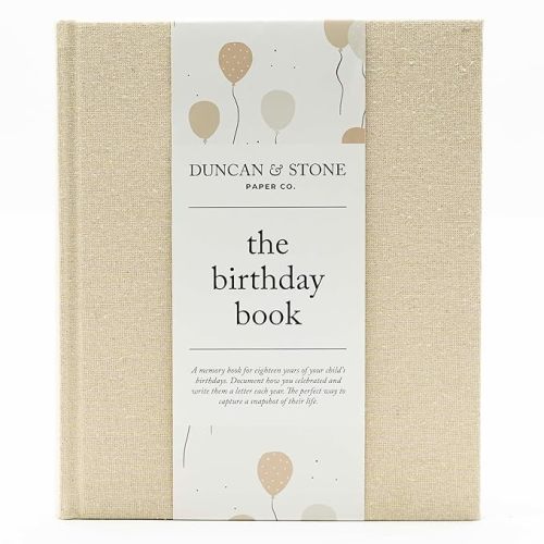 Baby Memory Book & Photo Album by Duncan & Stone | Baby Gift for New Mom | Boy or Girl Milestone Scrapbook for new Mom | First Year Journal for New Baby-Gold Dust (80 Pages)