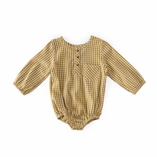 Gingham Long Sleeve One-Piece - Dijon – Pehr