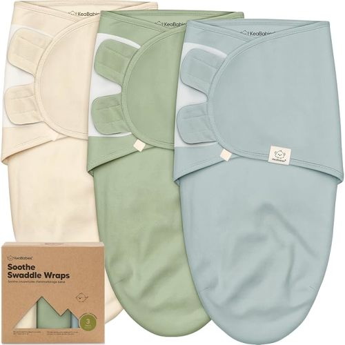 3-Pack Organic Baby Swaddle Sleep Sacks - Swaddles for Newborns, Infant 0-3 Months, Baby Girls, Boys, Soft & Snug Newborn Sleep Sack, Nursery Swaddling Blankets (Slate, OS)