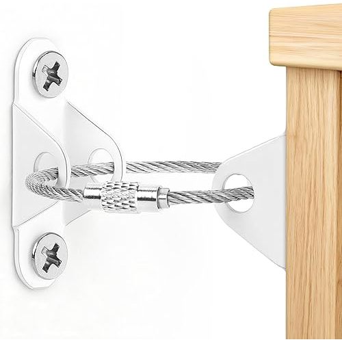 6-Pack Furniture Anchors for Baby Proofing, Anti Tip Straps Safety Kit to Prevent Dresser, Bookshelf, Cabinet from Tipping Over for Child & Pet Safety