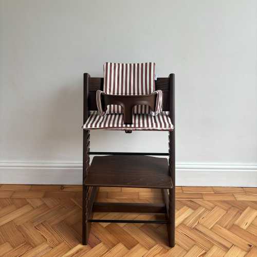 Wipeable Cushion the Stokke Tripp Trapp Highchair - Brown Striped