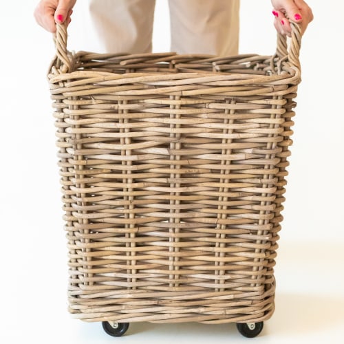 Rattan Square Kubu Grey Basket