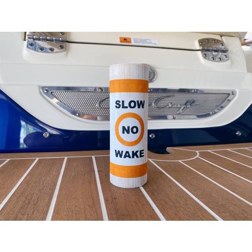 Handmade Decorative Wooden "Slow / No Wake" Buoy // Nautical Decor // Lake House Decor
