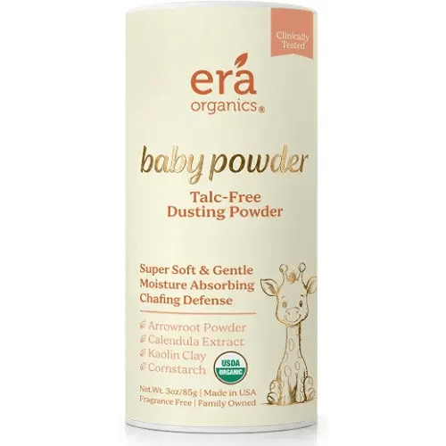 Talc-Free Organic Baby Powder - Non-Toxic Dusting Powder for Baby & Body | Triple Action Moisture & Chafing Defense with Natural Arrowroot & Cornstarch - USDA Organic, Fragrance-Free, USA - 3oz