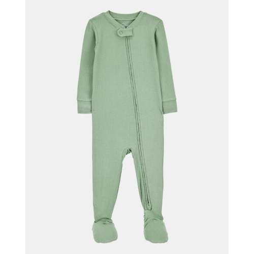Baby Solid PurelySoft Footie 1-Piece Pajamas - Green | Carter's