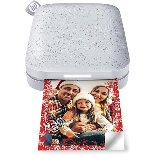 HP Sprocket Portable 2x3 Instant Photo Printer (Luna Pearl) Print Pictures on Zink Sticky-Backed Paper from Your iOS & Android Device.